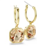 Swarovski øredobber Millenia drop earrings Square cut, Caramel, Gold-tone plated - 5731148