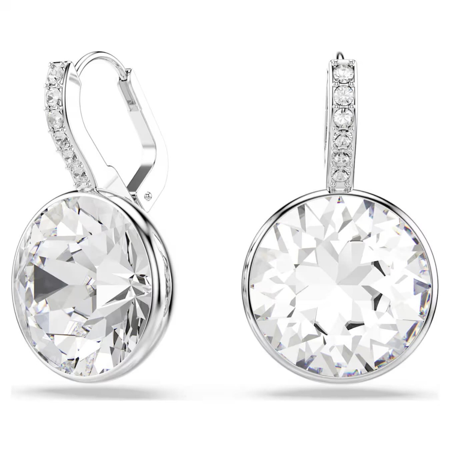 Swarovski øredobber Millenia drop earrings Round cut, White, Rhodium plated - 5731149