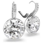 Swarovski øredobber Millenia drop earrings Round cut, White, Rhodium plated - 5731149