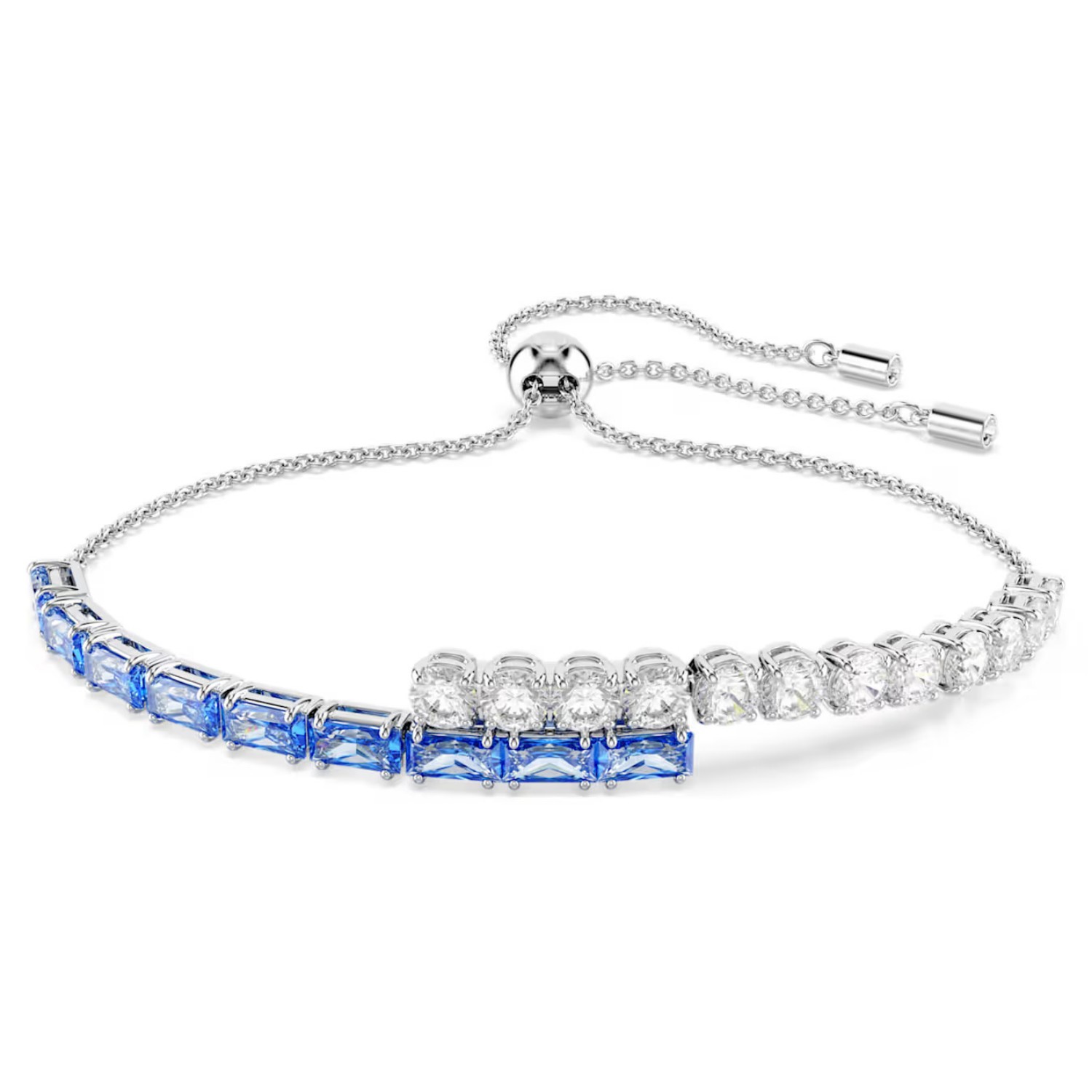 Swarovski armbånd Matrix Tennis bracelet Mixed cuts, Blue, Rhodium plated - 5732266