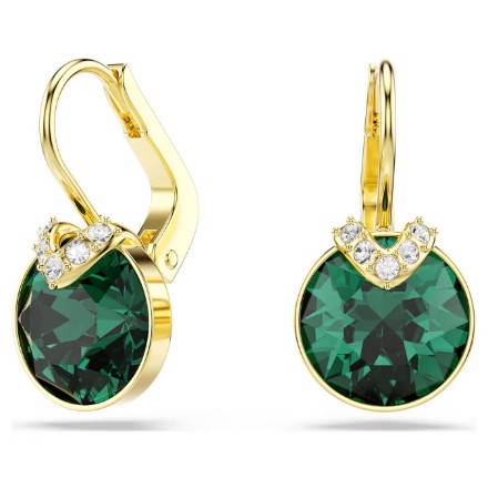 Swarovski øredobber Bella V drop earrings Round cut, Green, Gold-tone plated - 5735389 Swarovski øredobber Bella V drop earrings Round cut, Green, Gold-tone plated - 5735389