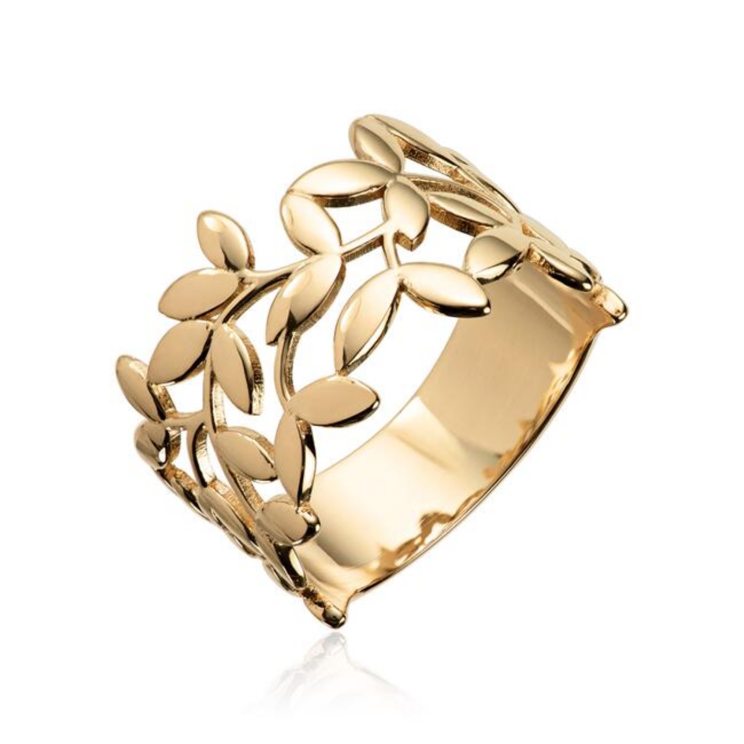 Ring Oliven kvist 585 i 14 kt gult gull - 57266