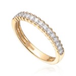 Diamantring i 14kt gult gull med 0,25 ct W-Si - 57591