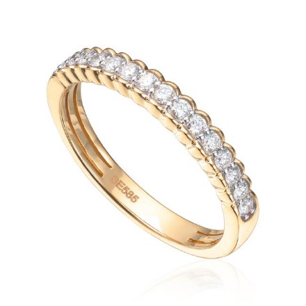 Diamantring i 14kt gult gull med 0,25 ct W-Si - 57591 Diamantring i 14kt gult gull med 0,25 ct W-Si - 57591