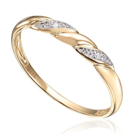 Diamantring i 14kt gult gull med 0,01 ct W-Si - 57575 Diamantring i 14kt gult gull med 0,01 ct W-Si - 57575