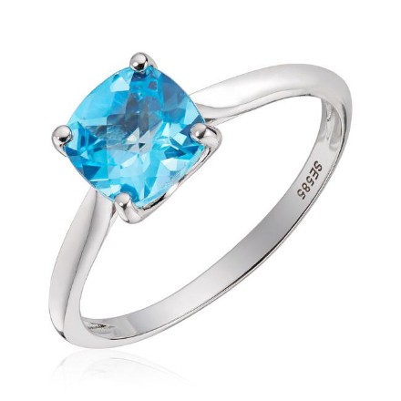Gullring i 14 kt med topas Swiss blue - 57296 Gullring i 14 kt med topas Swiss blue - 57296