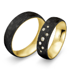 Gifteringer med carbon, diam. 0.091 ct, 6 mm. Carbon - 4981452