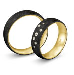 Gifteringer med carbon, diam. 0.091 ct, 6 mm. Carbon - 4981452