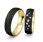 Gifteringer med carbon, diam. 0.091 ct, 6 mm. Carbon - 4981452