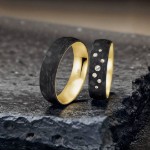 Gifteringer med carbon, diam. 0.091 ct, 6 mm. Carbon - 4981452