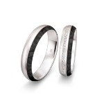 Gifteringer med carbon, diam. 0.110 ct, 5 mm. Carbon - 4981456