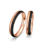 Gifteringer med carbon, diam. 0.010 ct, 4 mm. Carbon - 4981460