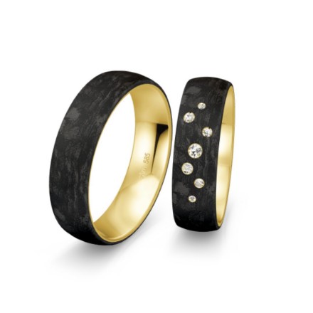 Gifteringer med carbon, diam. 0.091 ct, 6 mm. Carbon - 4981452 Gifteringer med carbon, diam. 0.091 ct, 6 mm. Carbon - 4981452