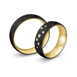Gifteringer med carbon, diam. 0.091 ct, 6 mm. Carbon - 4981452