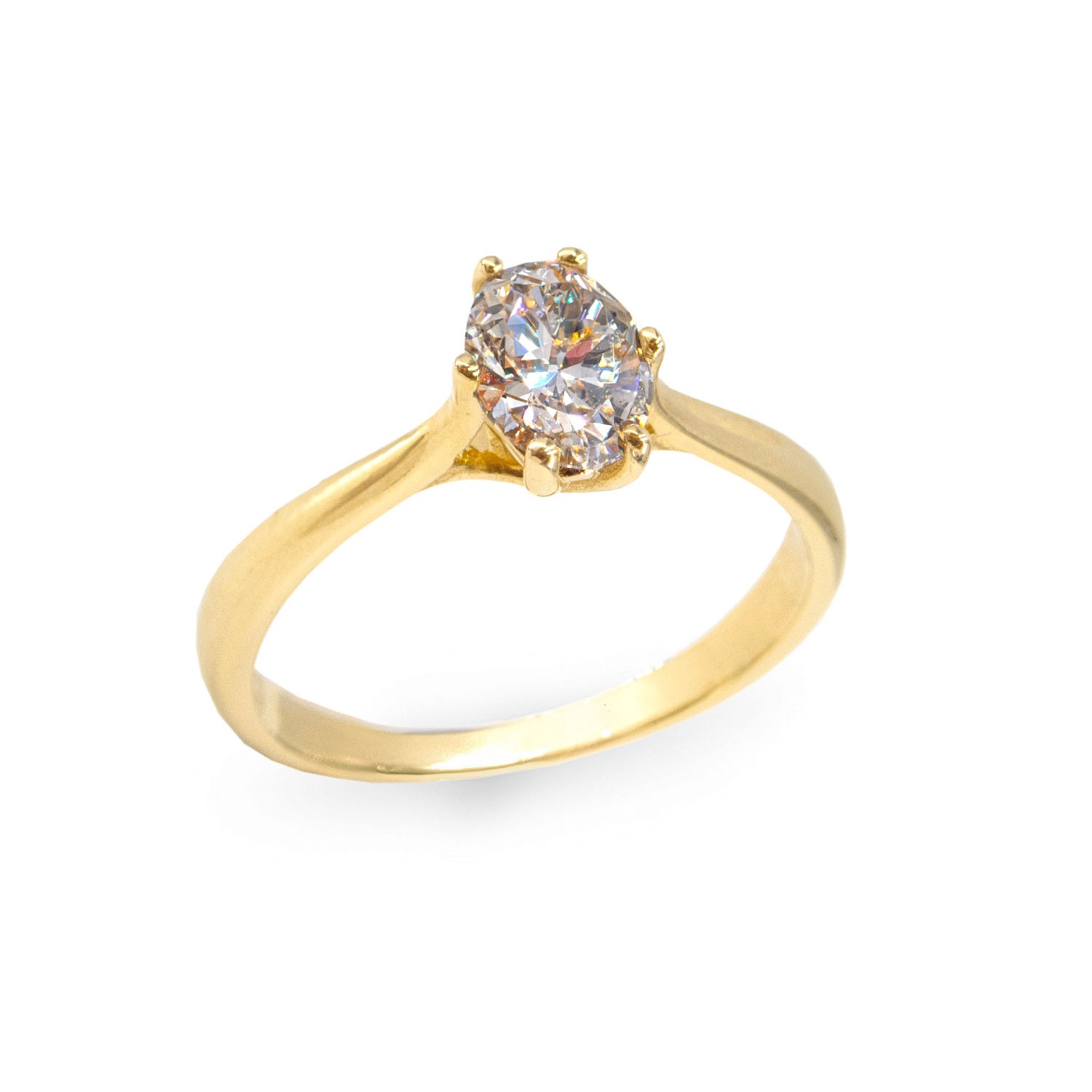 Forlovelsesring med Oval Lab Grown diamant i 0.70 ct og River (D)-VS1 - LG070gg