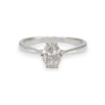 Forlovelsesring med Oval Lab Grown diamant i 0.72 ct og River (D) -VS1 - LG072HG
