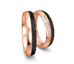 Gifteringer med carbon, diam. 0.108 ct, 5 mm. Carbon - 4981454