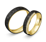 Gifteringer med carbon, diam. 0.110 ct, 5 mm. Carbon - 4981466
