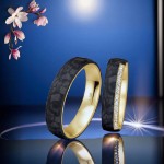 Gifteringer med carbon, diam. 0.110 ct, 5 mm. Carbon - 4981466