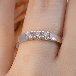 Iselin alliansering 585 / 14 karat hvitt gull med 0.05 ct. TW-Si - 8503070