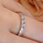 Iselin alliansering 585 / 14 karat hvitt gull med 0.10 ct. TW-Si - 8503010