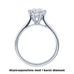 Diamantring forlovelsesring med 0,40 ct River (E)–VS2 i 14kt gull. Leticia - 18007040hv
