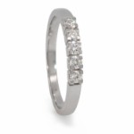 Iselin alliansering i hvitt gull med 5 diamanter - 8505050