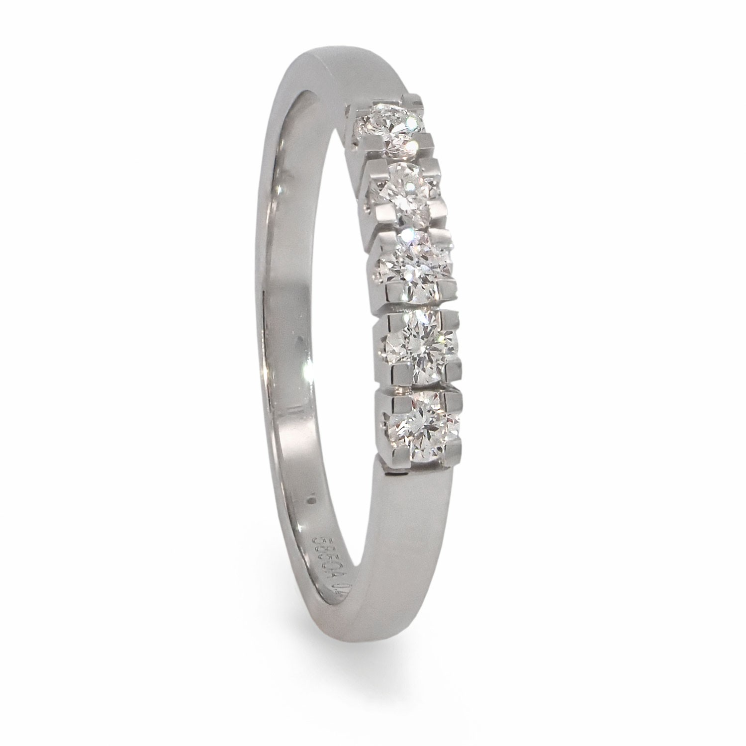 Iselin alliansering i hvitt gull med 5 diamanter - 8505050
