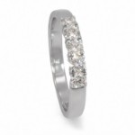 Iselin alliansering 585/14 karat hvitt gull med 5x0.10 ct TW-Si