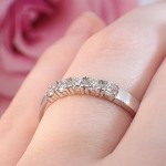 Iselin alliansering 585/14 karat hvitt gull med 5x0.10 ct TW-Si
