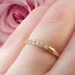 Iselin alliansering 585/14 karat gult gull med 5x0.03 ct TW-Si - 85050300
