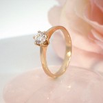 Forlovelsesring med Lab Grown diamant 0,40 ct D-VSi 14kt gult gull. Diona - 180010400LAB