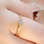 Forlovelsesring med Lab Grown diamant 0,40 ct D-VSi 14kt gult gull. Diona - 180010400LAB