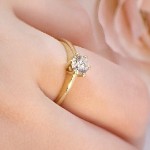 Forlovelsesring med Lab Grown diamant 0,40 ct D-VSi 14kt gult gull. Diona - 180010400LAB