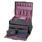 Smykkeskrin, grå, 280x190x180 mm - 3463547