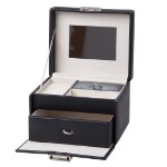 Smykkeskrin, sort/beige 170x140x125mm - 3463769