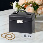 Smykkeskrin, sort/beige 170x140x125mm - 3463769