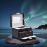 Smykkeskrin, sort/beige 170x140x125mm - 3463769