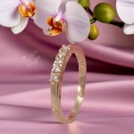 Iselin alliansering 585/14 karat gult gull med 5x0.03 ct TW-Si - 85050300