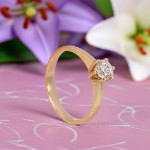 Forlovelsesring med Lab Grown diamant 0,40 ct D-VSi 14kt gult gull. Diona - 180010400LAB