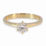 Forlovelsesring med Lab Grown diamant 0,40 ct D-VSi 14kt gult gull. Diona - 180010400LAB