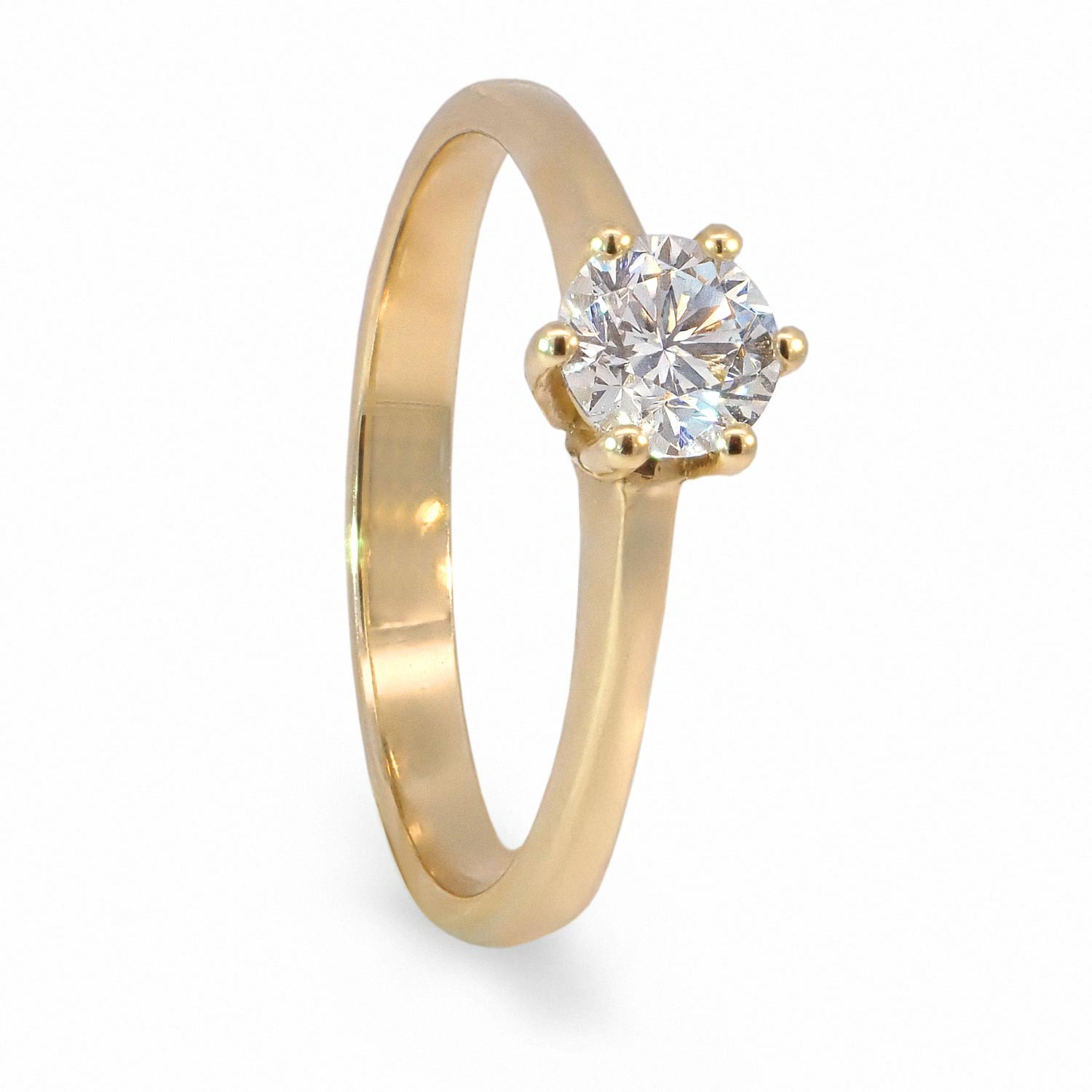 Forlovelsesring med Lab Grown diamant 0,40 ct D-VSi 14kt gult gull. Diona - 180010400LAB