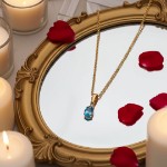 Gullsmykke med topas og zirkonia i 14K gult gull - 27497