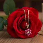 Diamantsmykke med 0,03 ct W-Si & rubiner-32057311