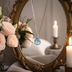 Gullsmykke i 14 kt hvitt gull med topas - bur283418