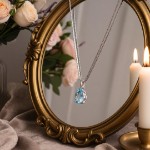 Gullsmykke i 14 kt hvitt gull med topas - bur283418