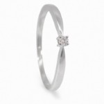 Diamantring forlovelsesring i hvitt gull 0,03 ct W-Si