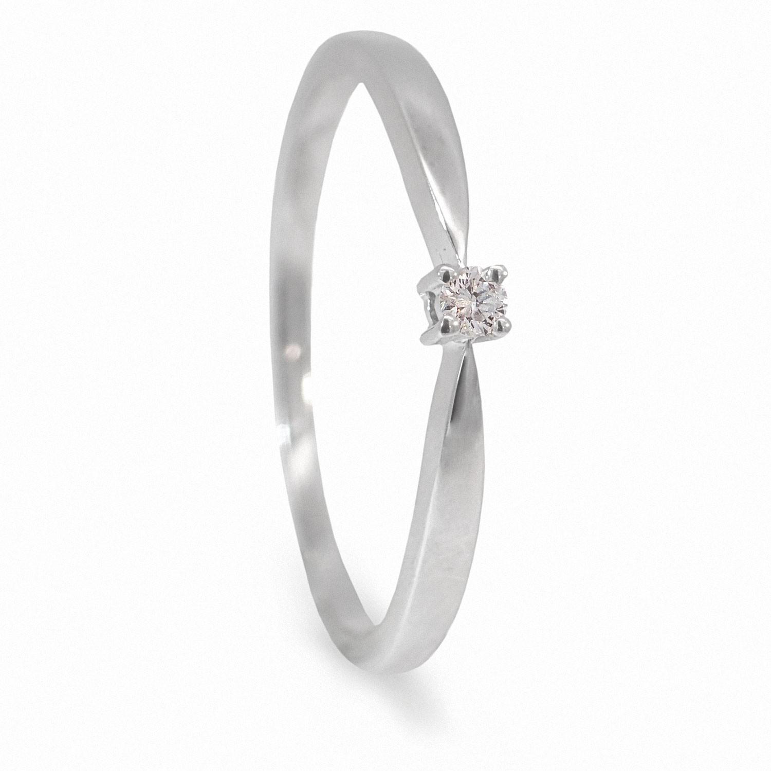 Diamantring forlovelsesring i hvitt gull 0,03 ct W-Si