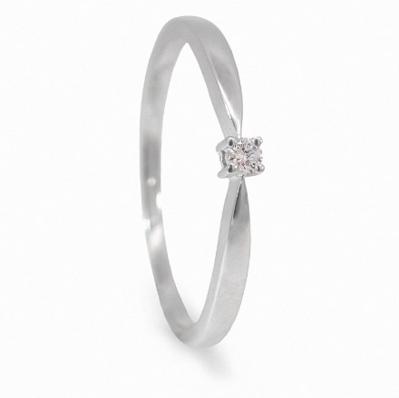 Diamantring forlovelsesring i hvitt gull 0,03 ct W-Si Diamantring forlovelsesring i hvitt gull 0,03 ct W-Si
