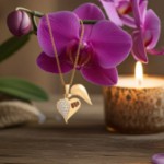 Gullsmykke hjerte "Hidden Message" i 14K med zirkonia - 27589